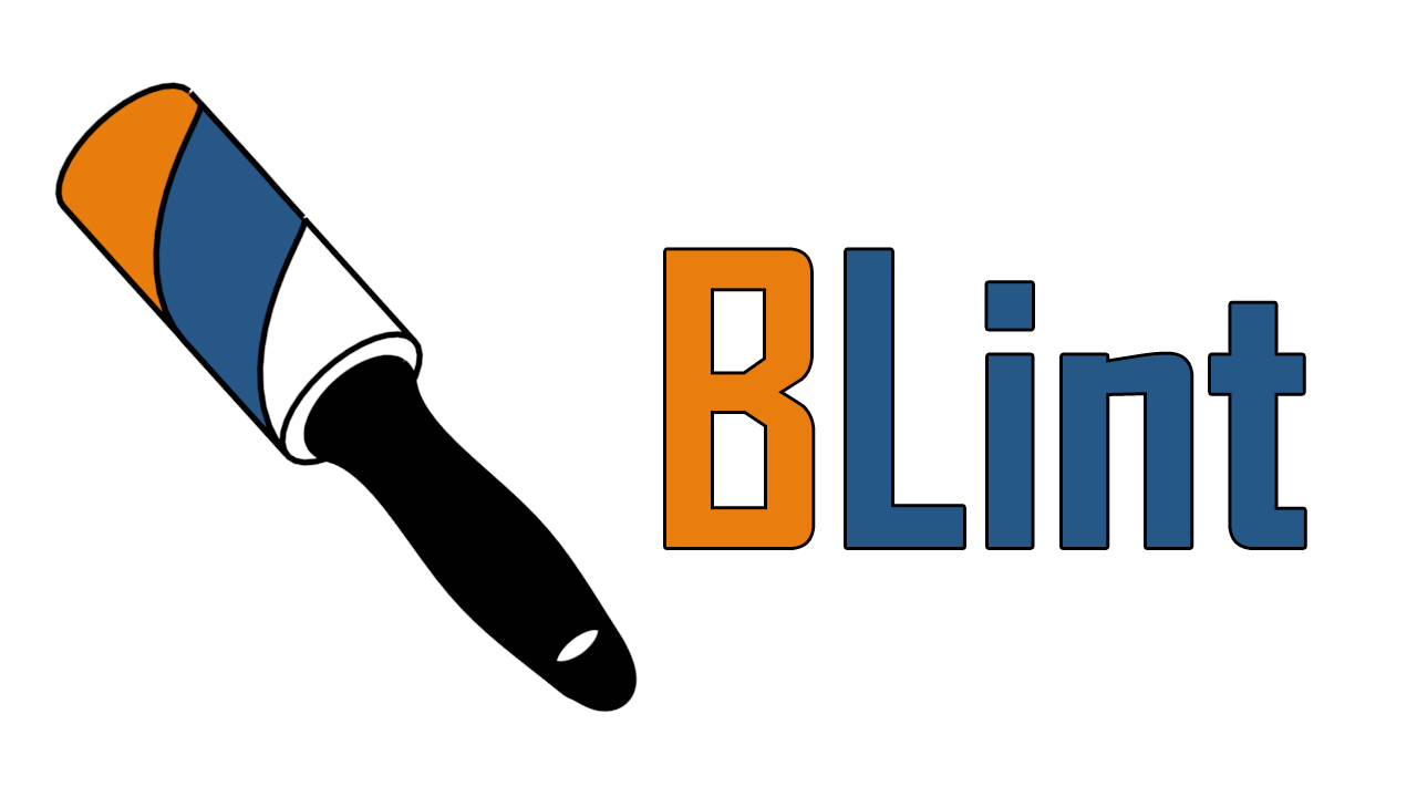 BLint, with a lint roller as the logo