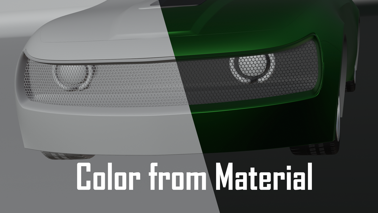 Color from Material, with a colored car as the logo