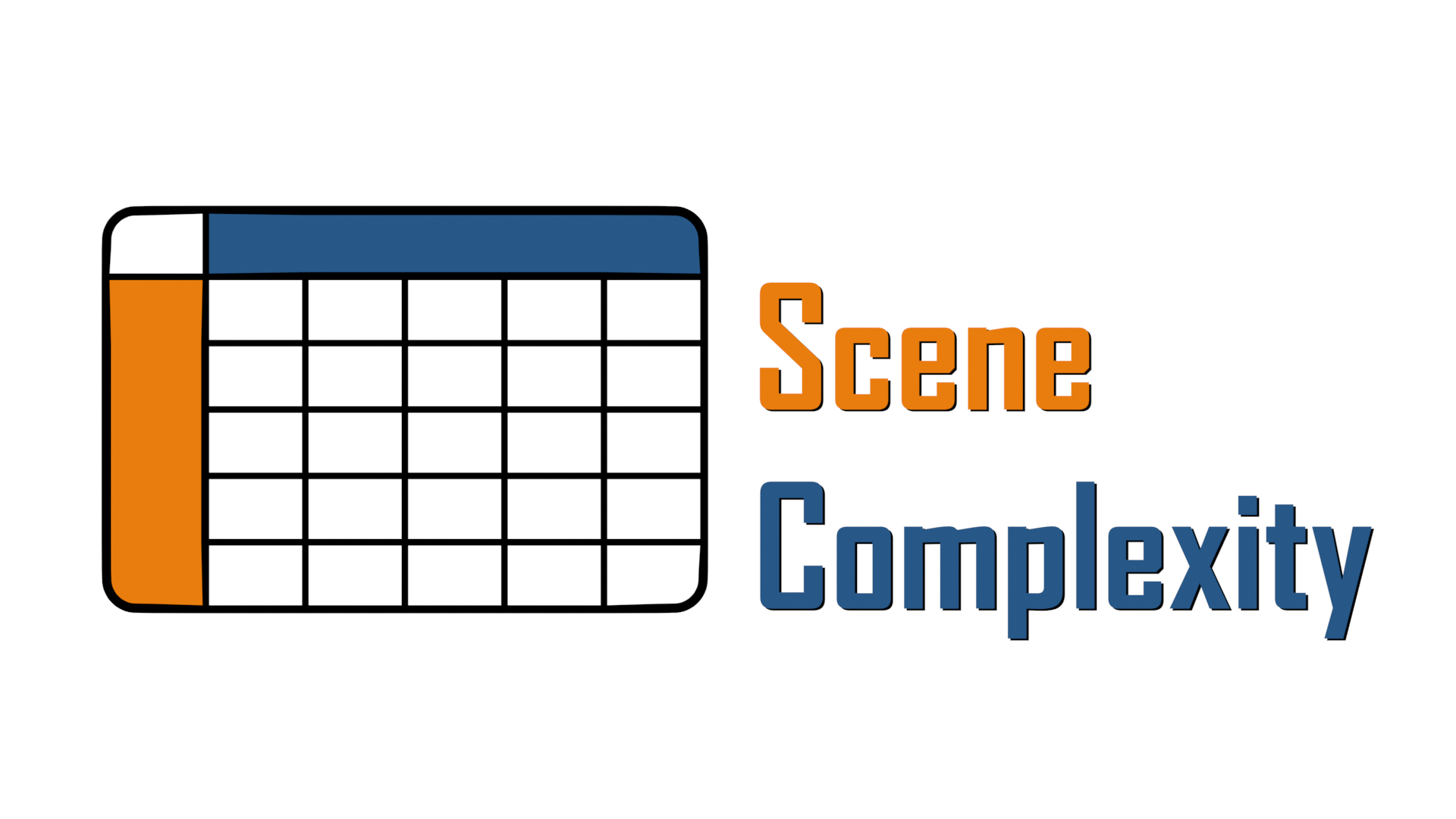 Scene Complexity, with a spreadsheet as the logo