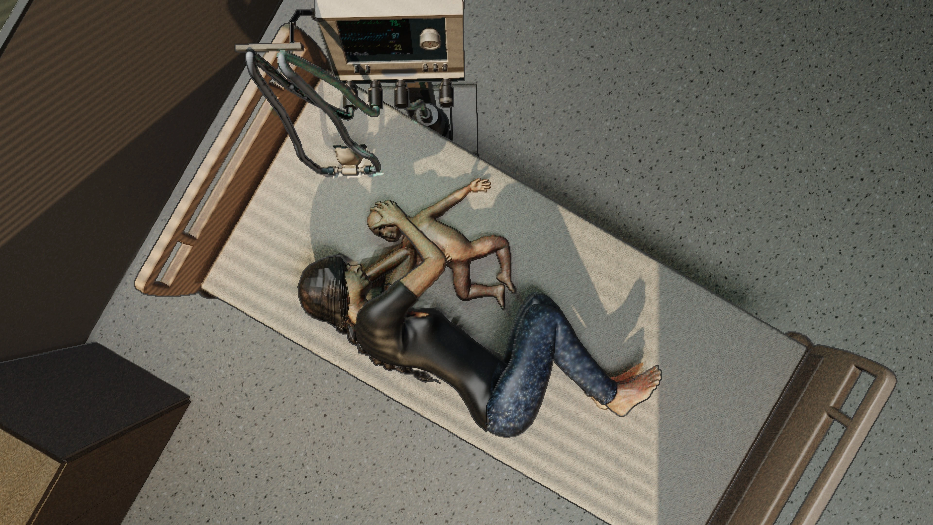 CG render of a color map of a hospital scene