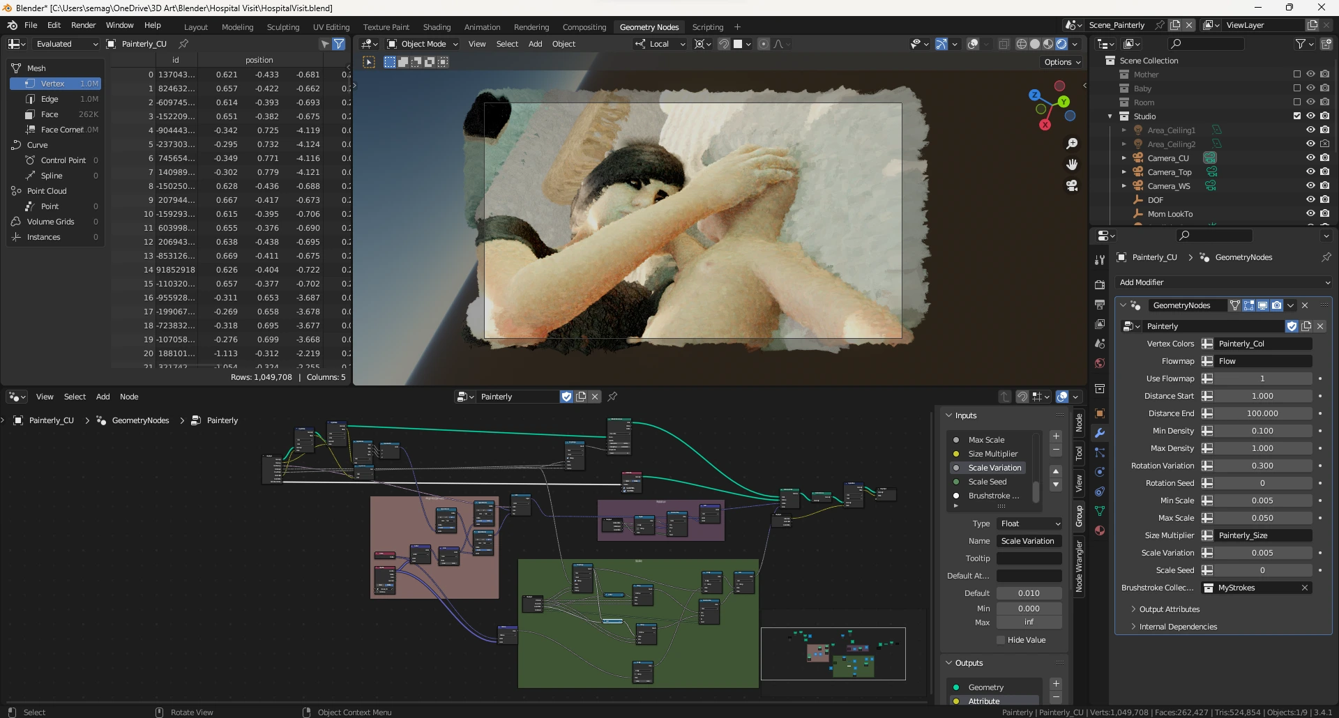 Closeup CG render of a mother laying her hand on her baby