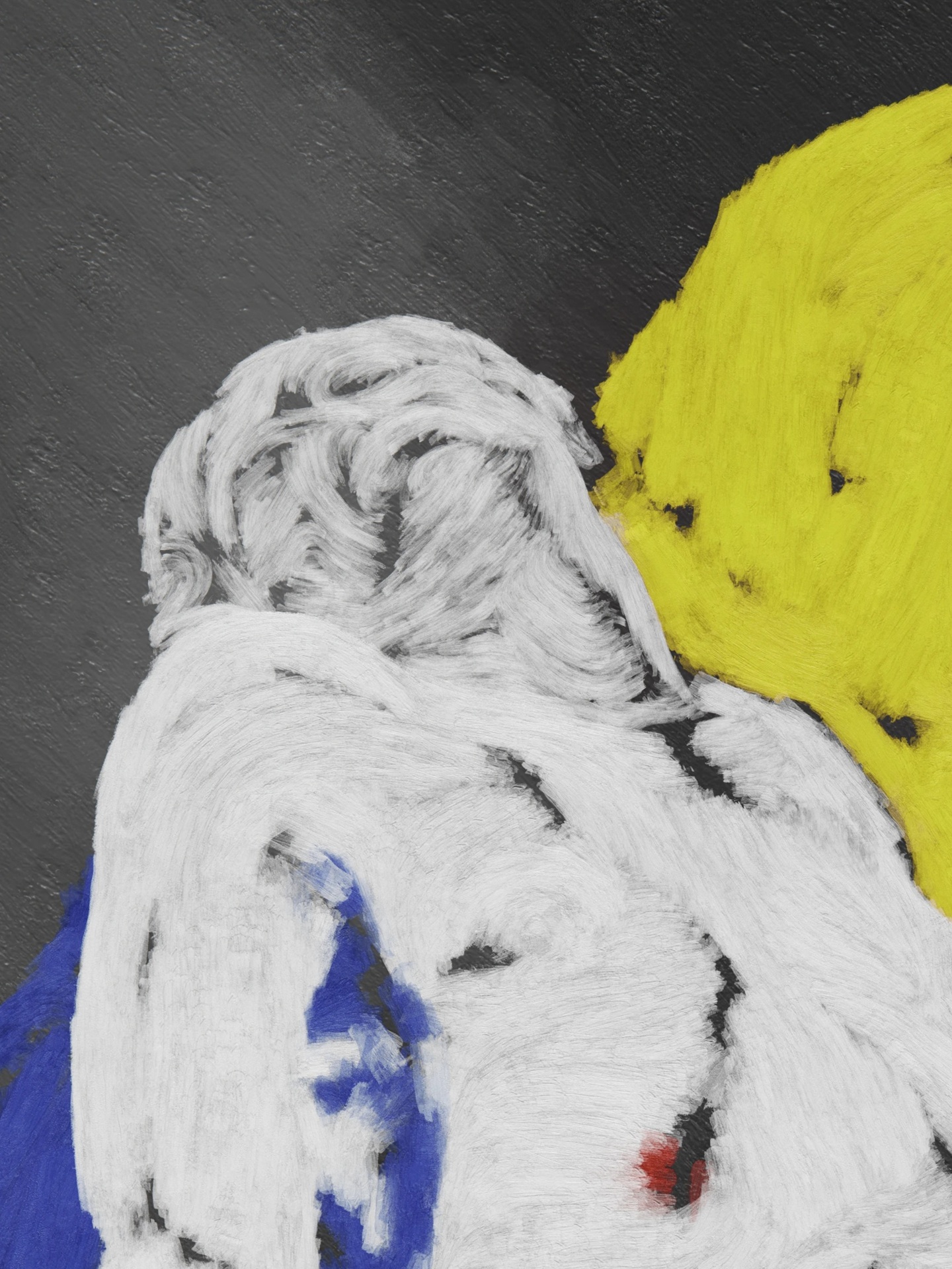 CG render of a painterly body of Jesus