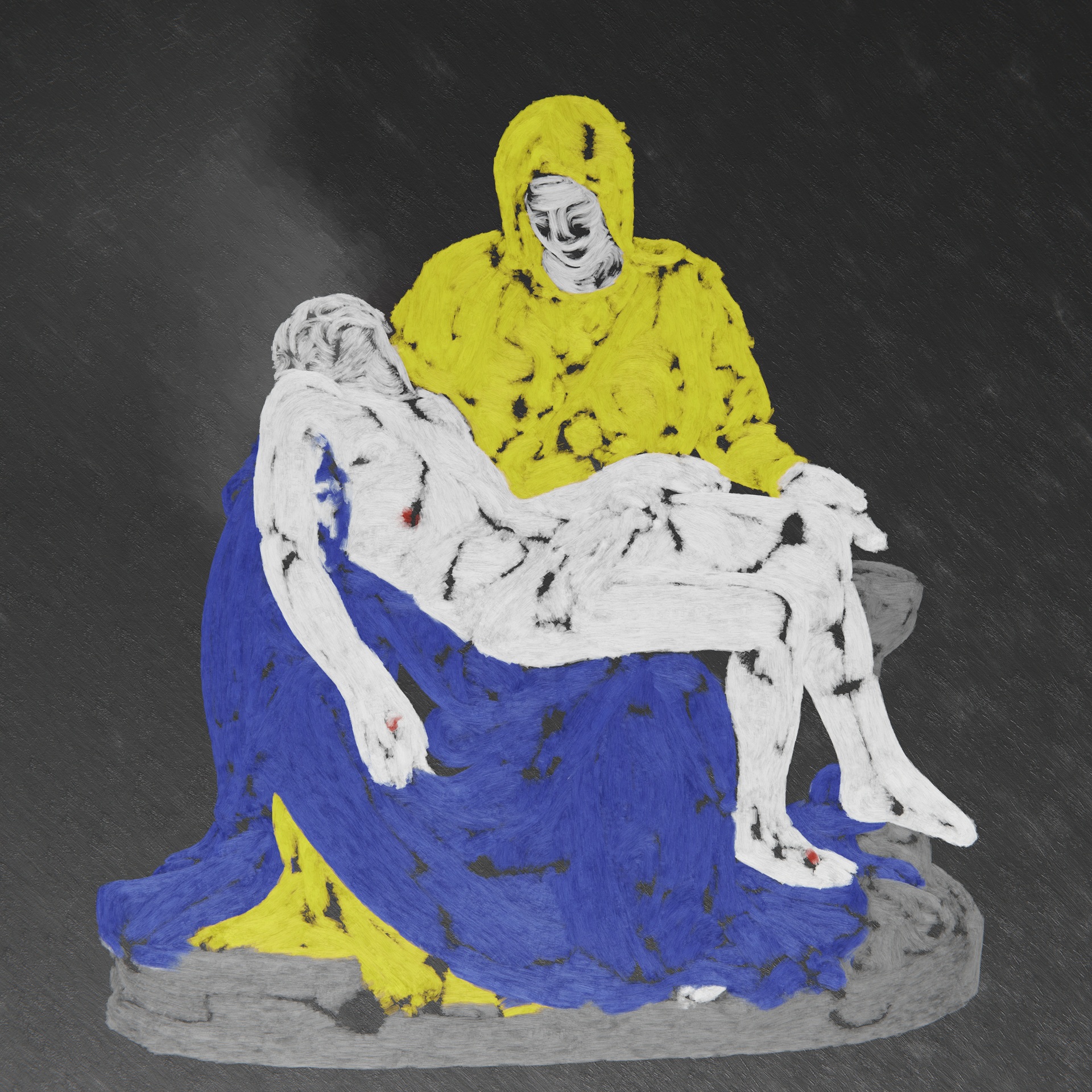 CG render of a painterly Mary, the mother of Jesus