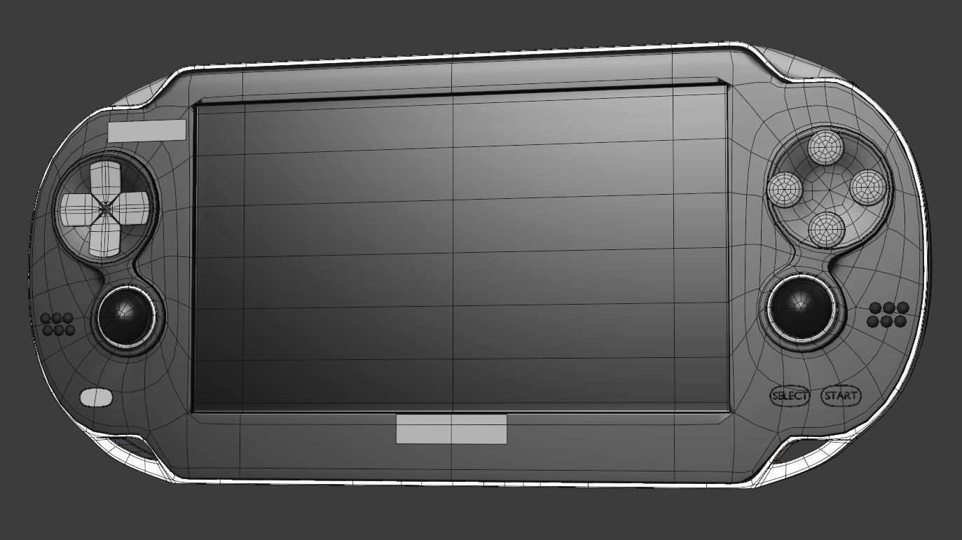 CG wireframe render of the Sony NGP concept, shown from the front