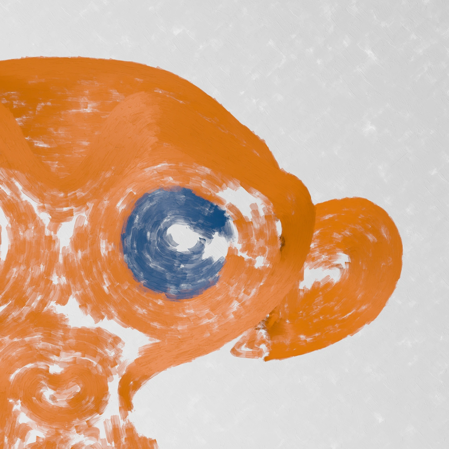 CG render of a painterly Suzanne monkey head